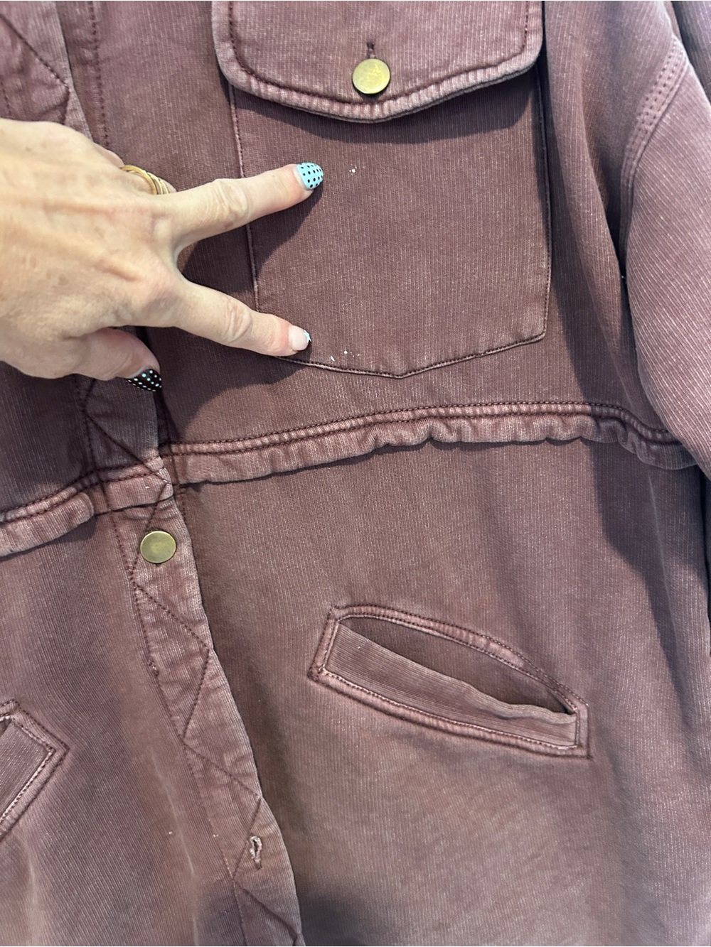 Free People Dawson Chore Jacket in Washed Chocolate Brown Size Medium - Picture 6 of 13